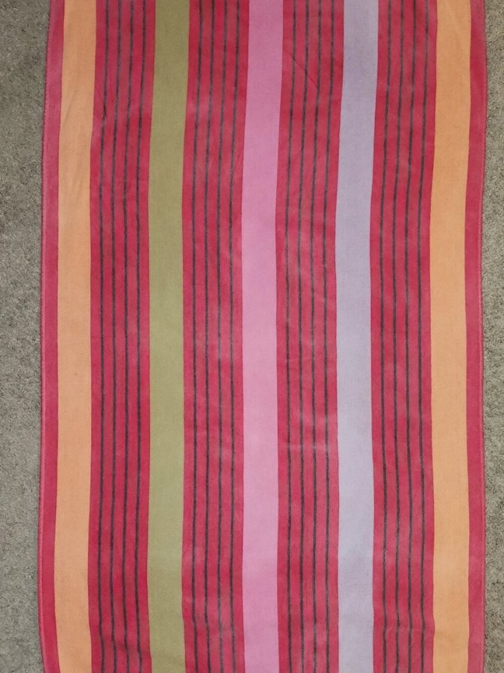 Vintage 90s Beach Towel Cecil Saydah Company Stripes FLAWS Cotton Retro